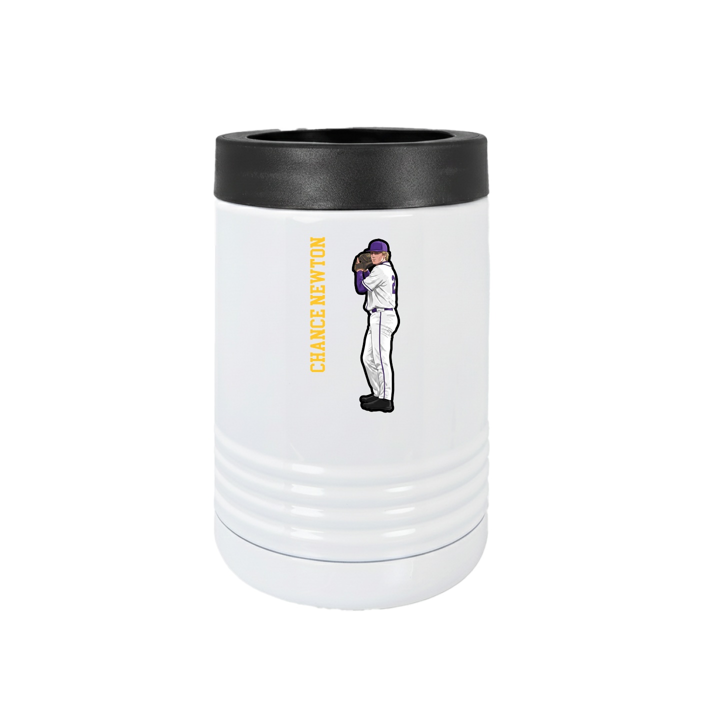 Beverage Holder — Name Vertical in White