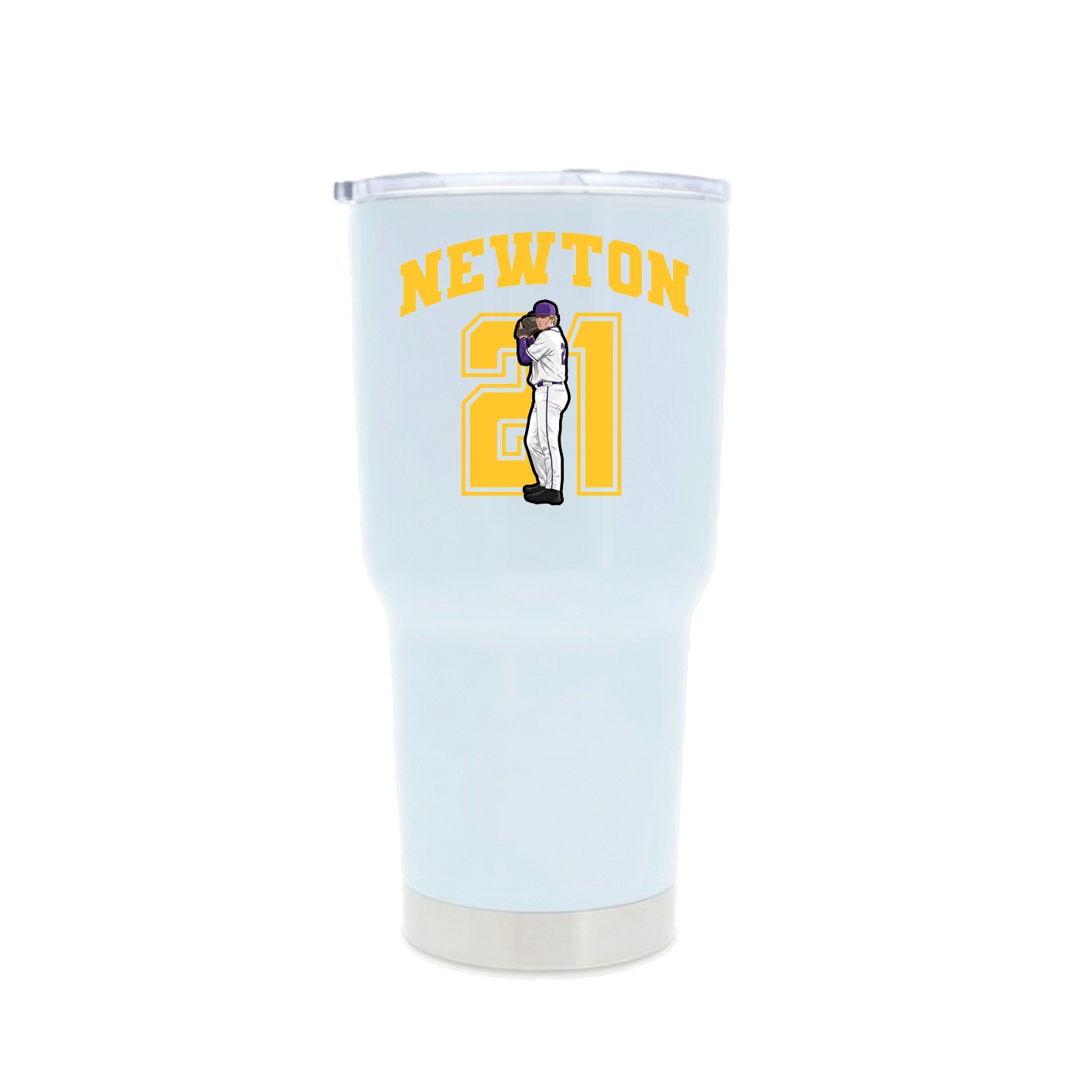 30oz Stainless Steel Tumbler — Number in White