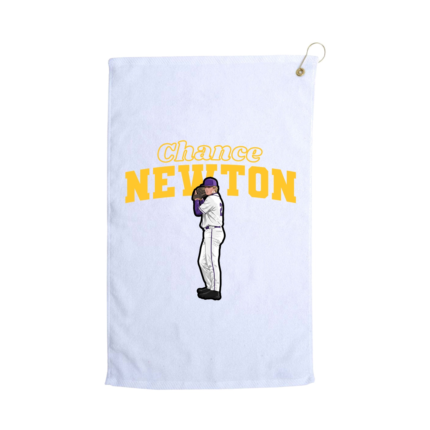 Golf Towel — Name Arch in White