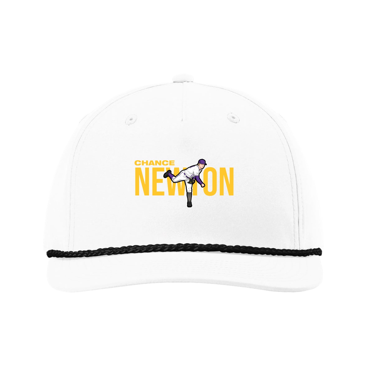 Five-Panel Classic Rope Cap — Player Name in White