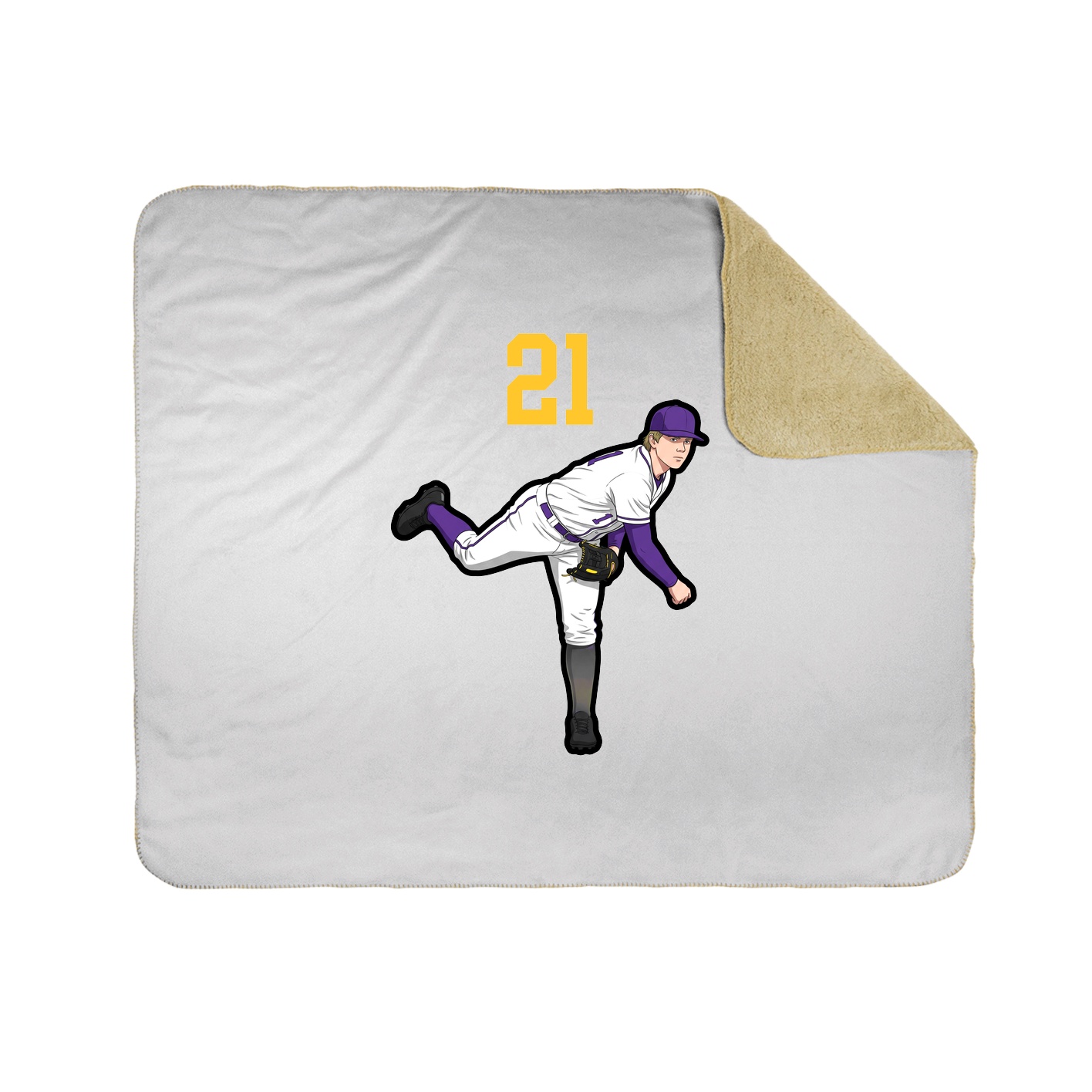 Throw Blanket — Number Top in White