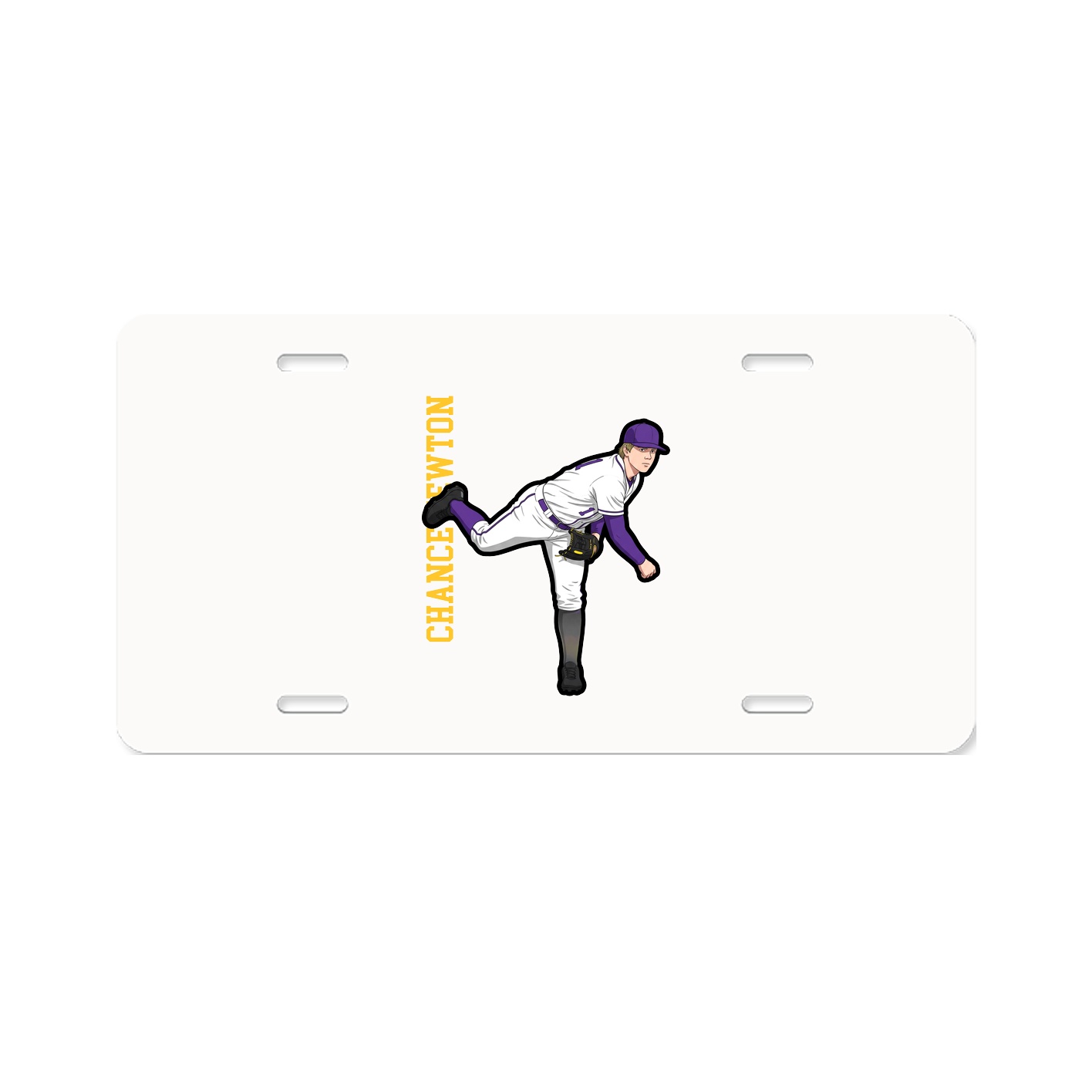 License Plate — Name Vertical in Classic