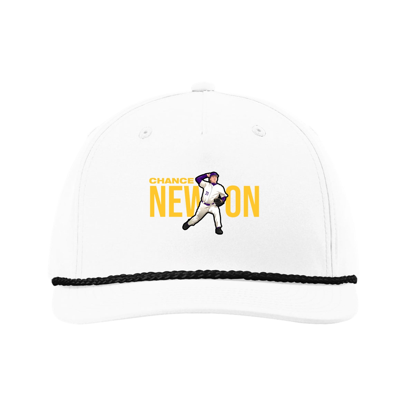 Five-Panel Classic Rope Cap — Player Name in White