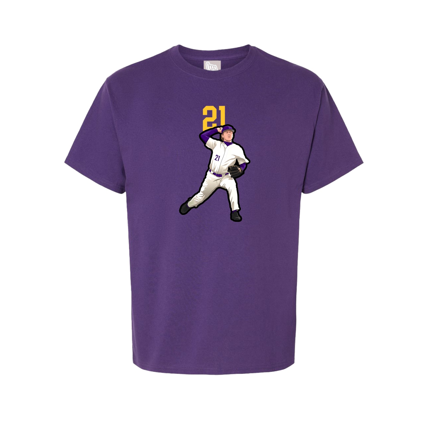 Youth Tee — Number Top in Purple