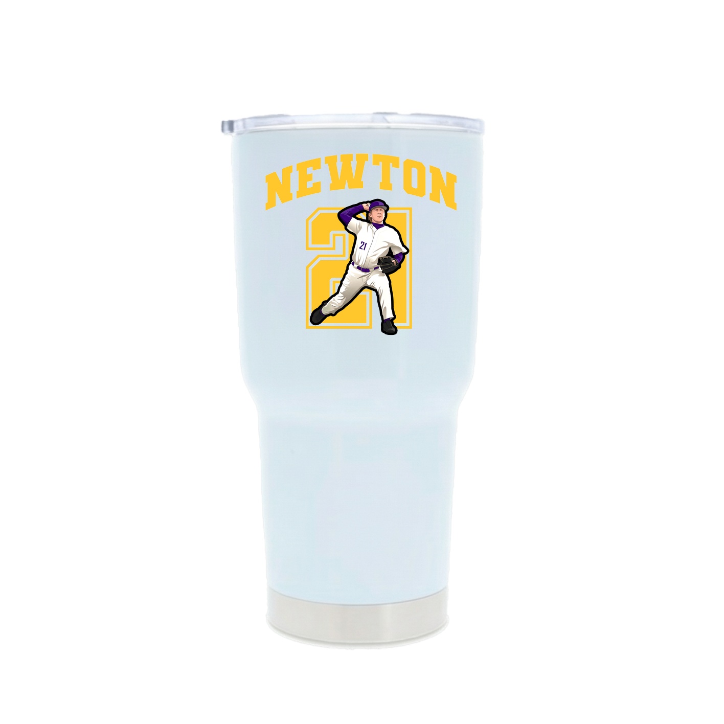 30oz Stainless Steel Tumbler — Number in White