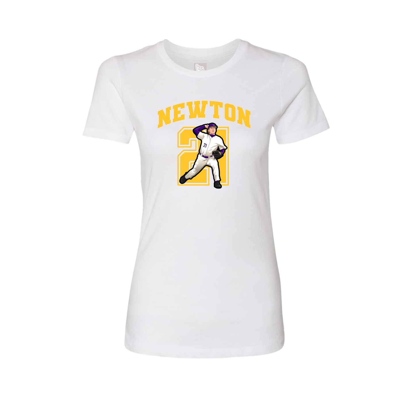 Fitted Women's Tee — Number in White
