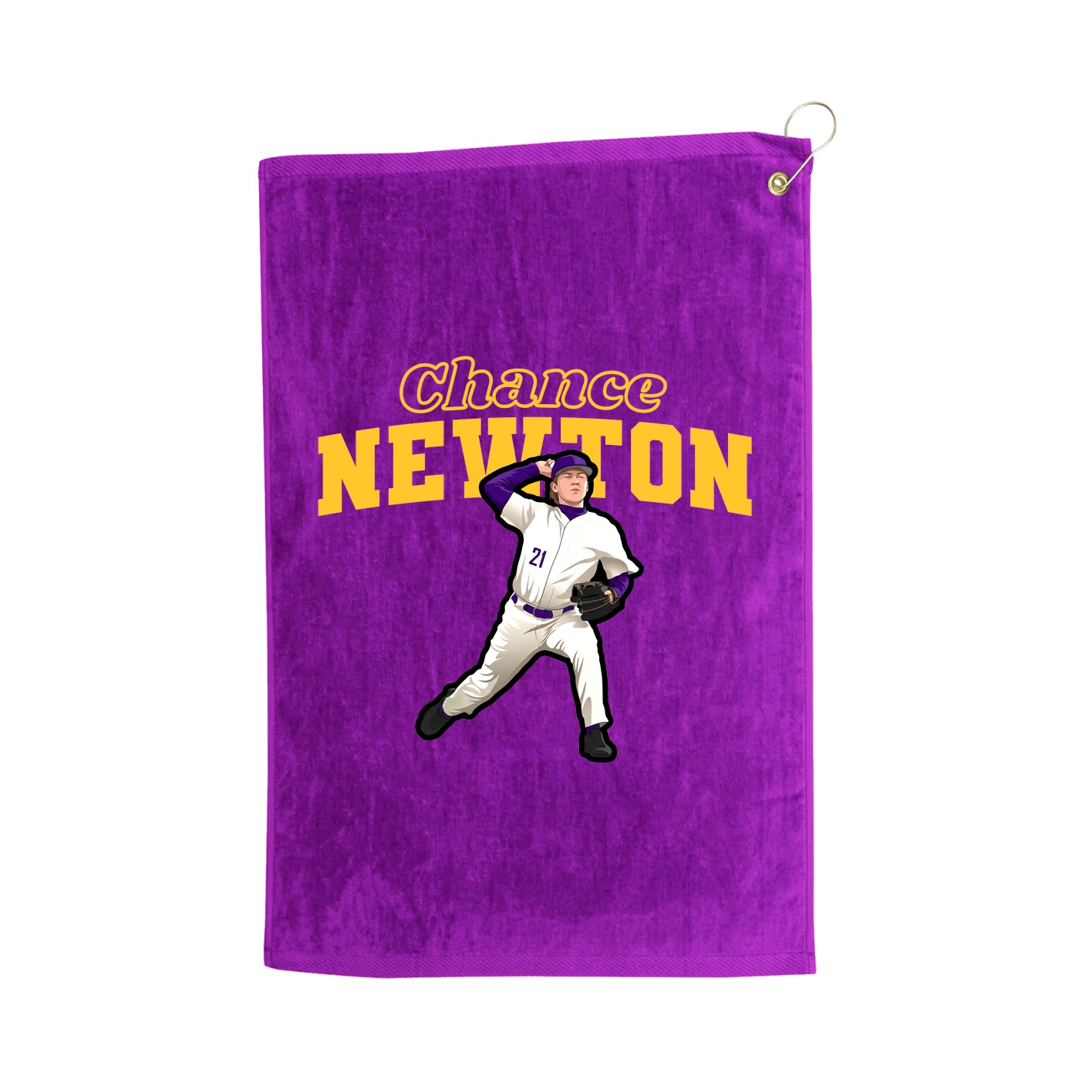Golf Towel — Name Arch in Purple