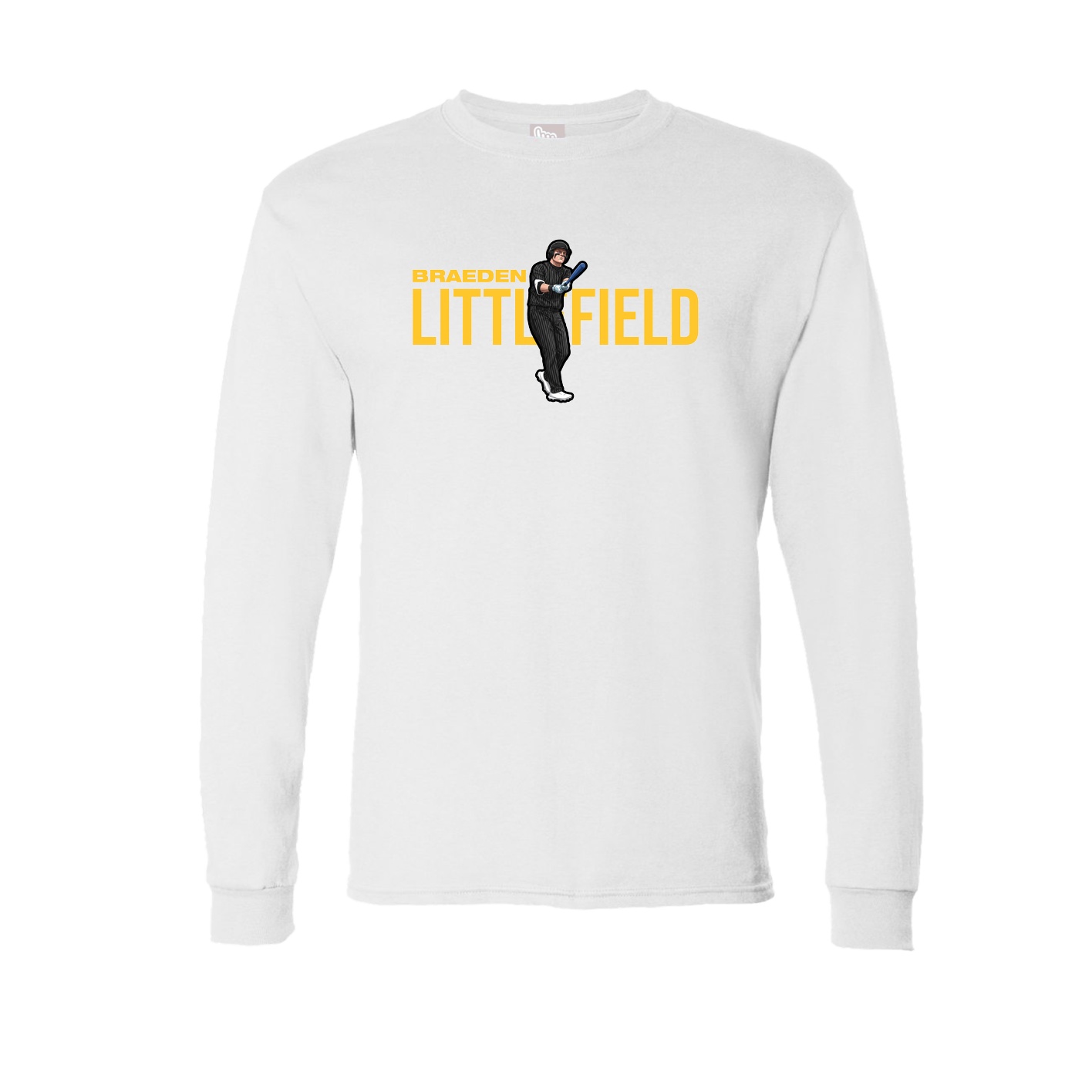 Long Sleeve Tee — Player Name in White