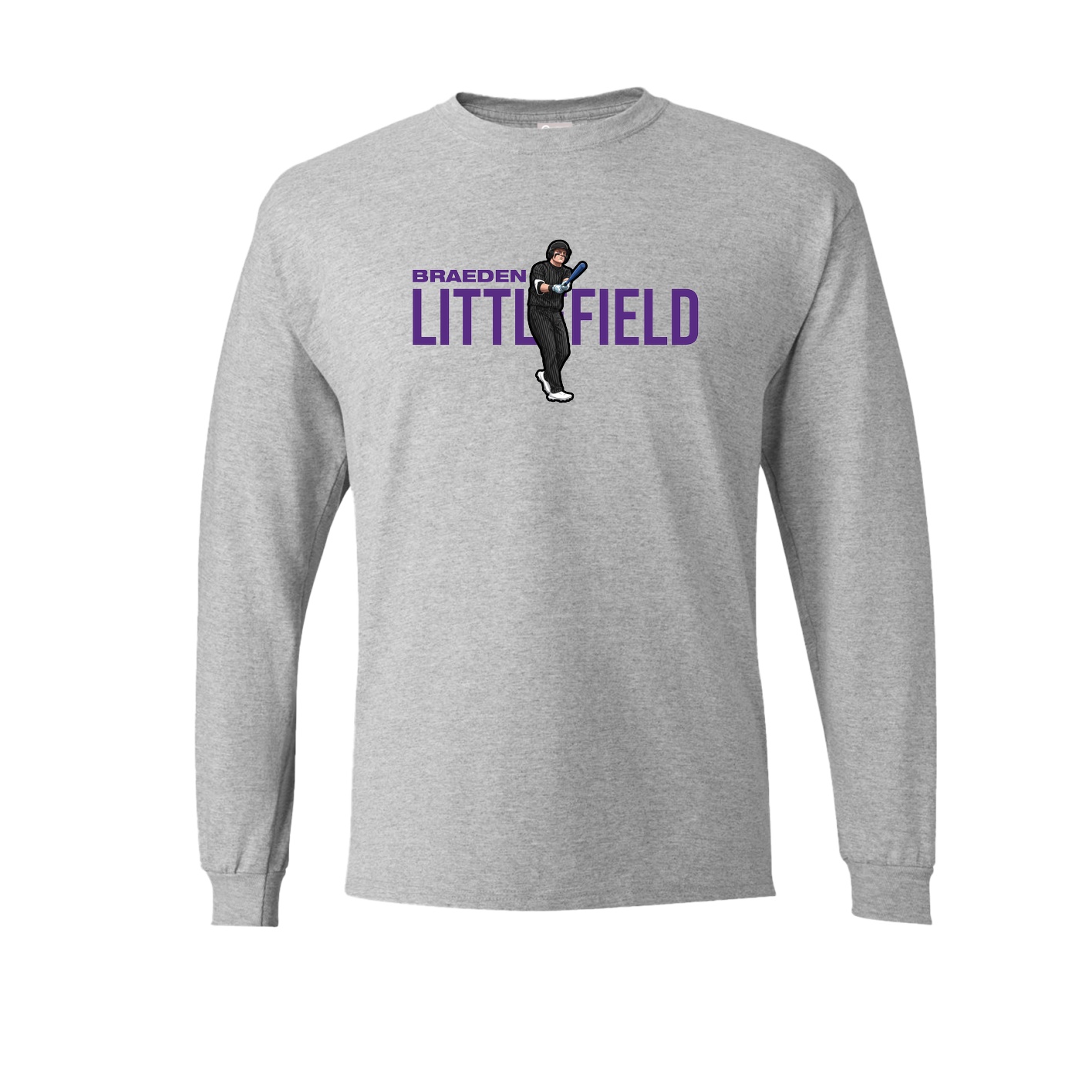 Long Sleeve Tee — Player Name in Grey