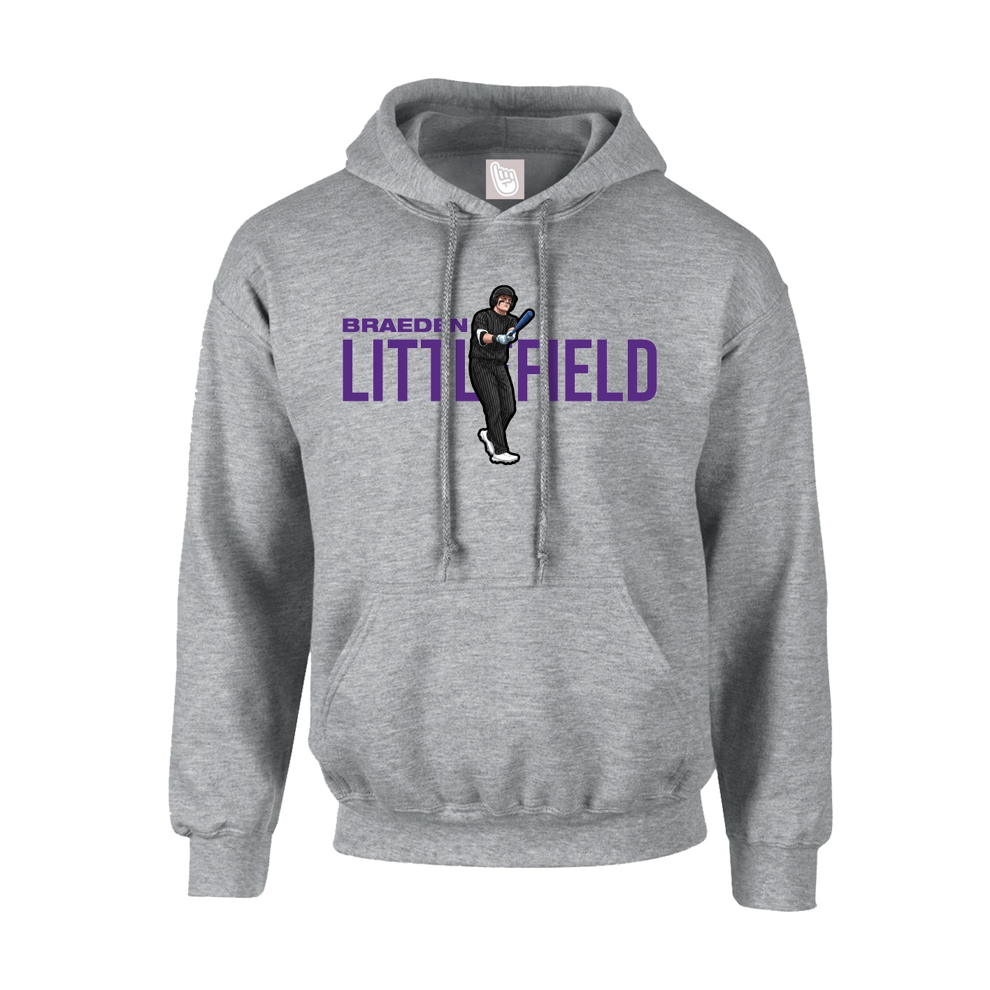 Hoodie — Player Name in Grey
