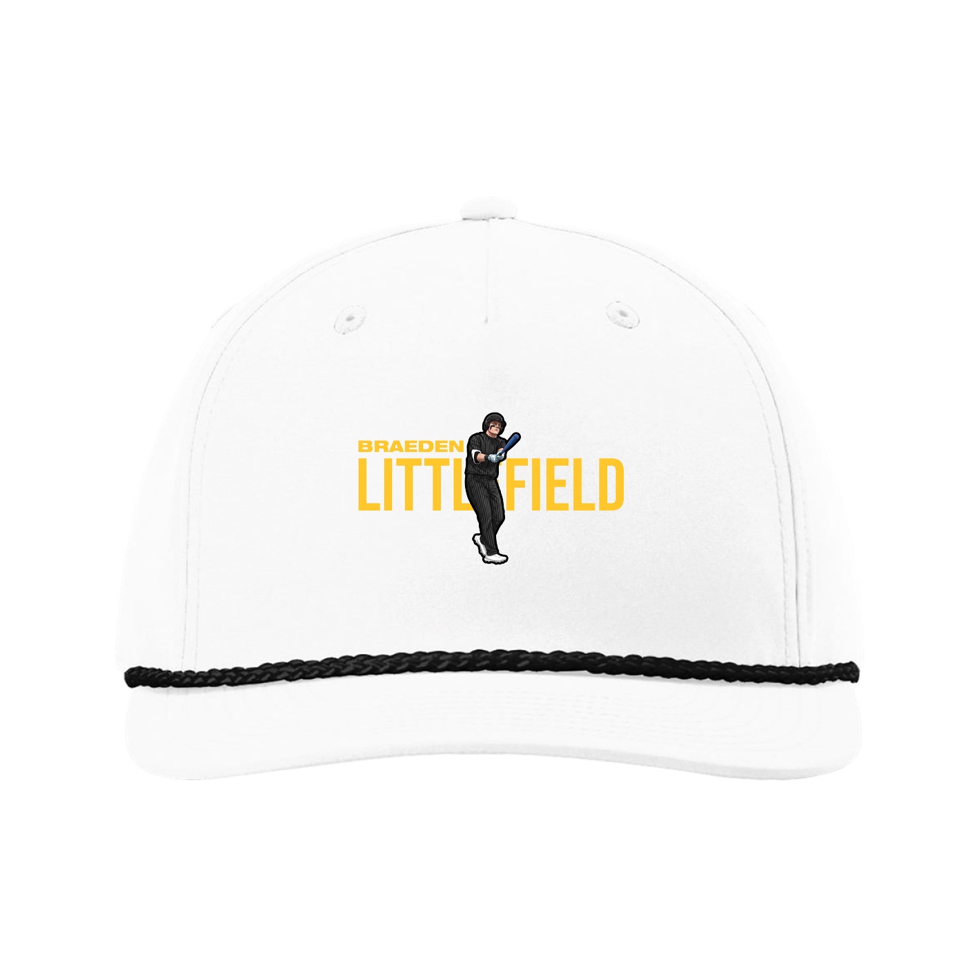 Five-Panel Classic Rope Cap — Player Name in White