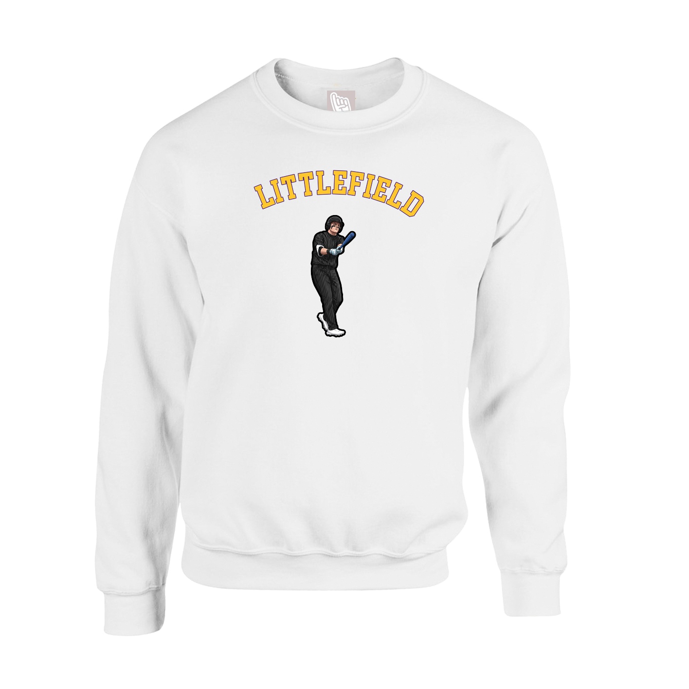 Fleece Crew — Shirsey Arch in White