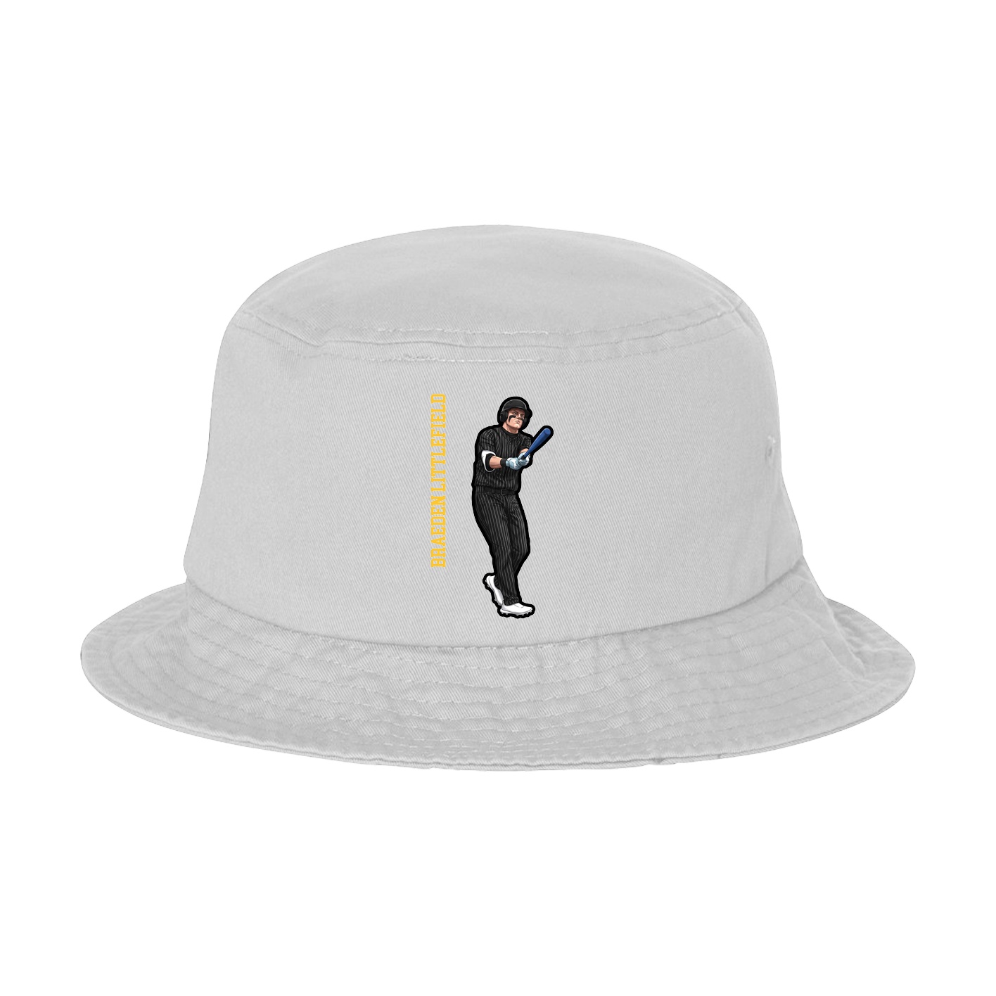 Bucket Cap — Name Vertical in White