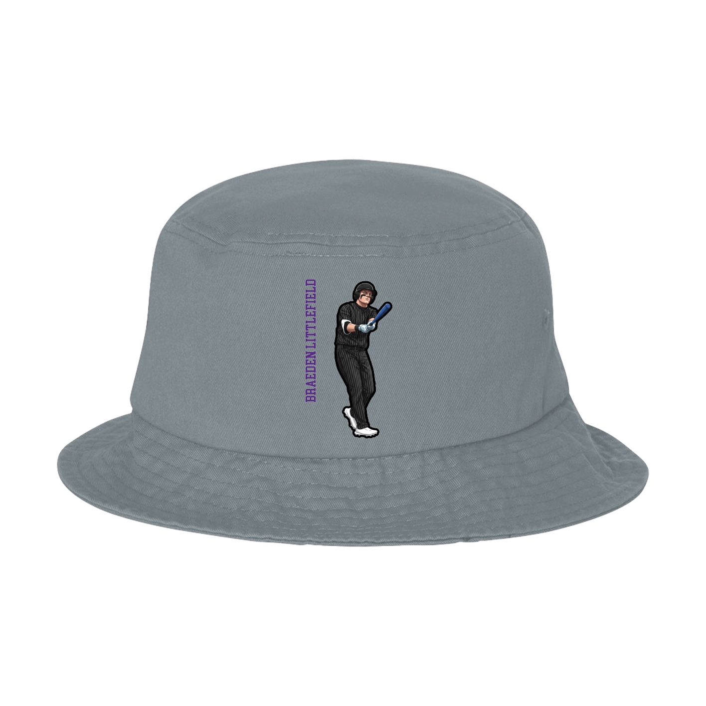 Bucket Cap — Name Vertical in Grey
