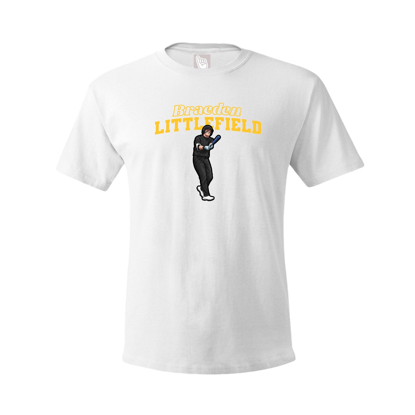 Youth Tee — Name Arch in White