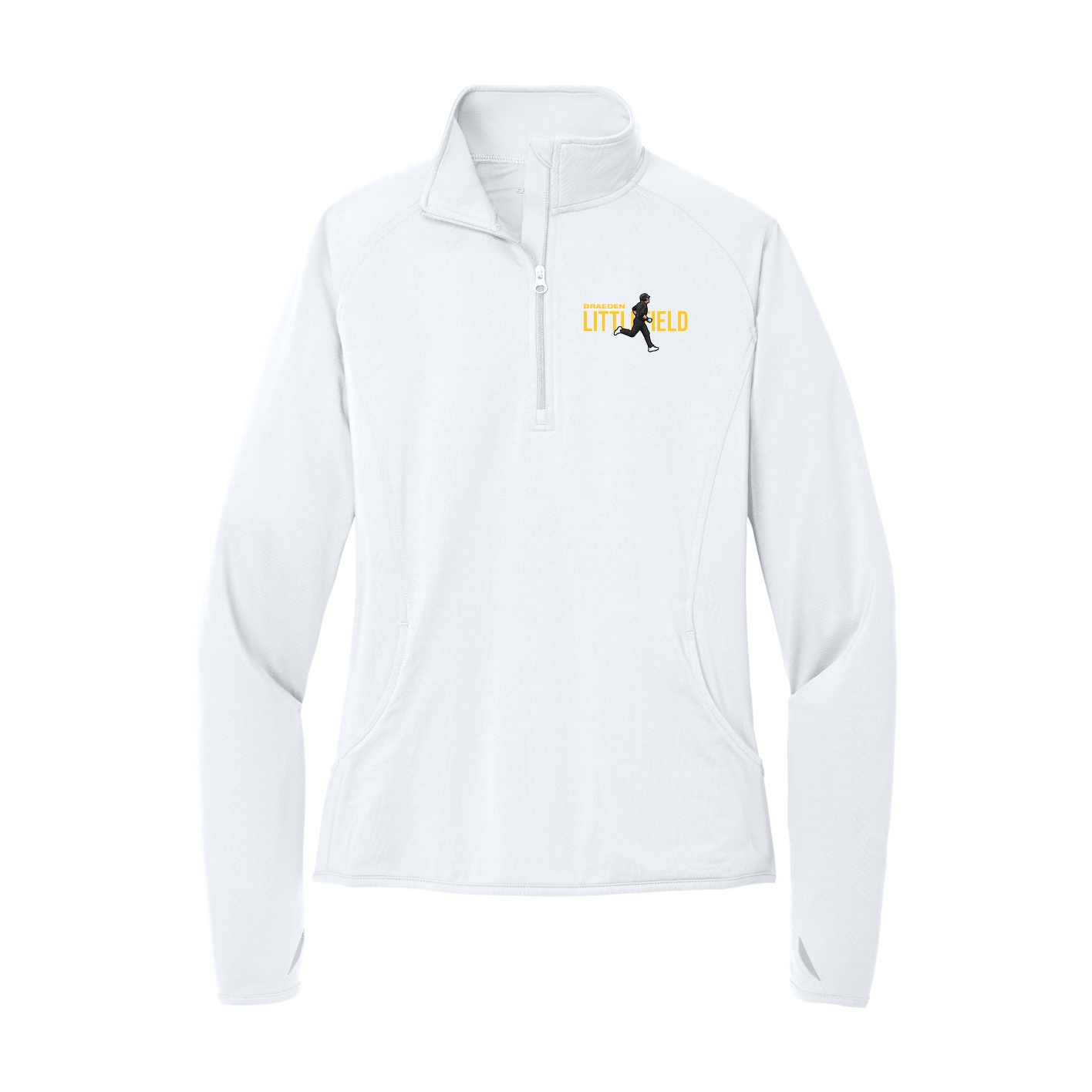 Women's Q-Zip Pullover — Player Name in White