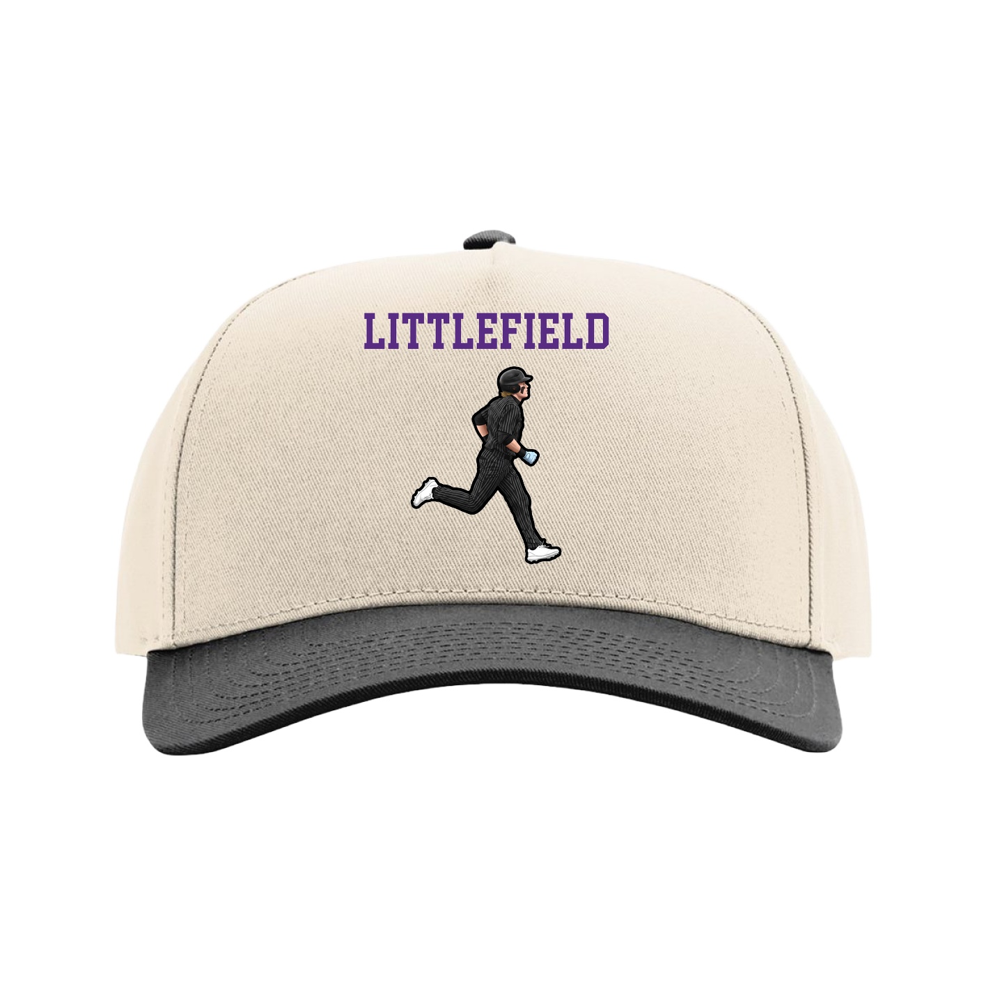 Full Fabric Five-Panel Champ Cap — Shirsey in Cream/Black