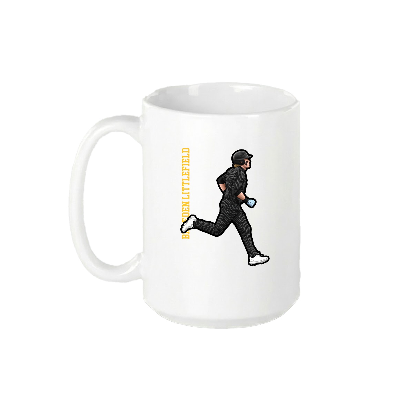 15oz Coffee Mug — Name Vertical in White