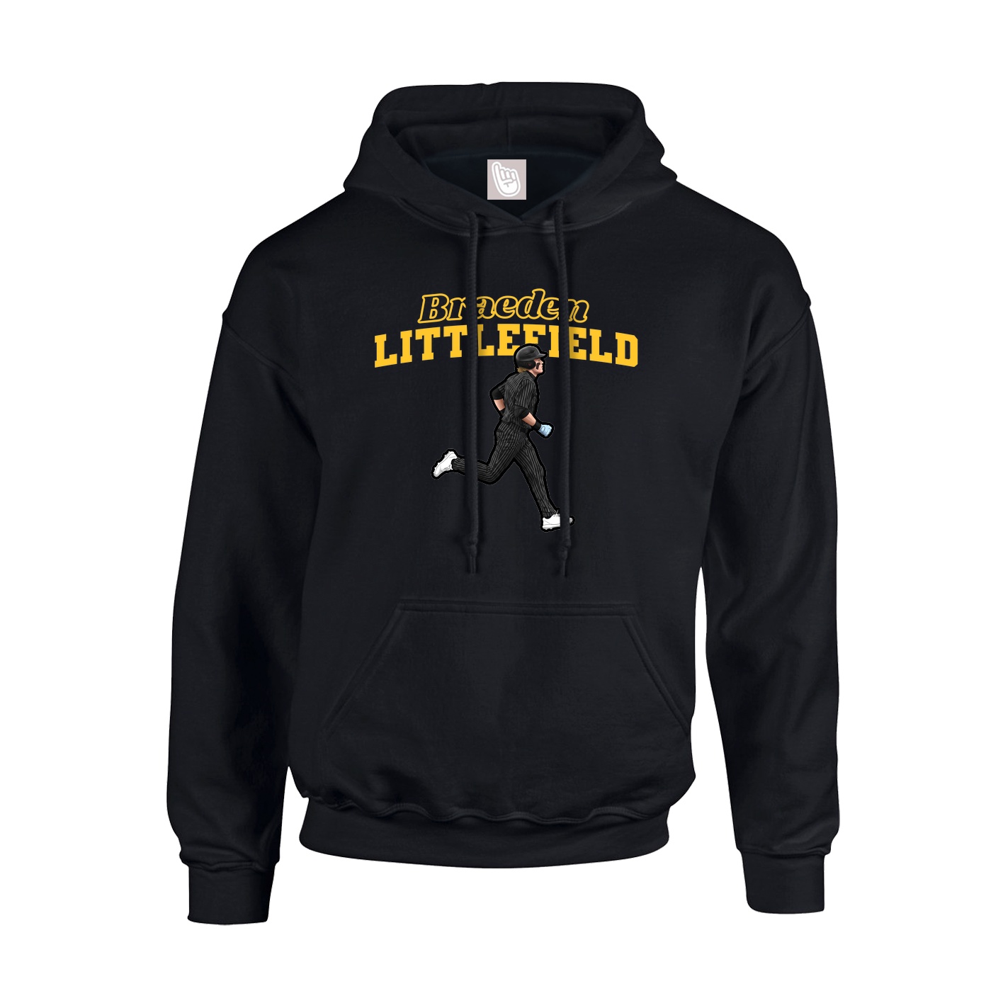 Youth Hoodie — Name Arch in Black
