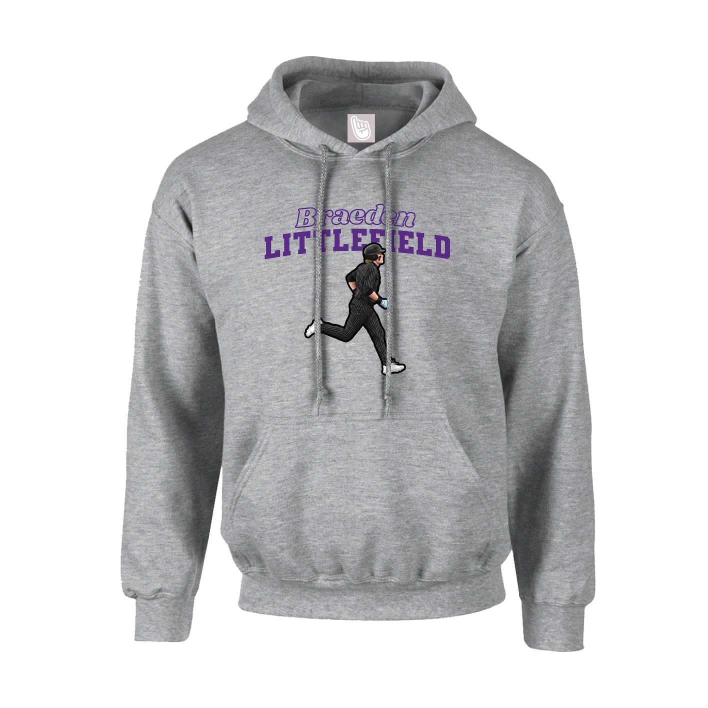 Youth Hoodie — Name Arch in Grey