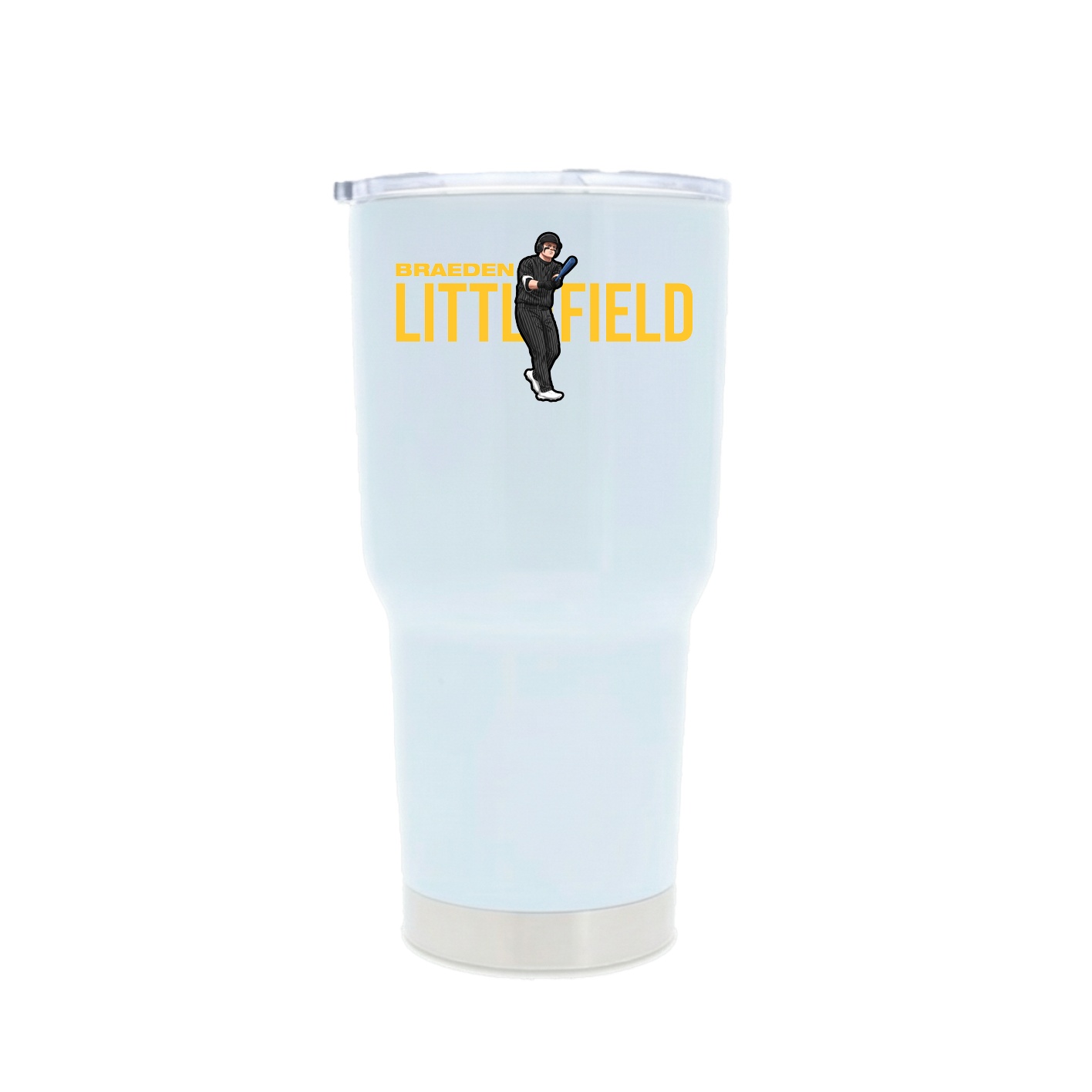 30oz Stainless Steel Tumbler — Player Name in White