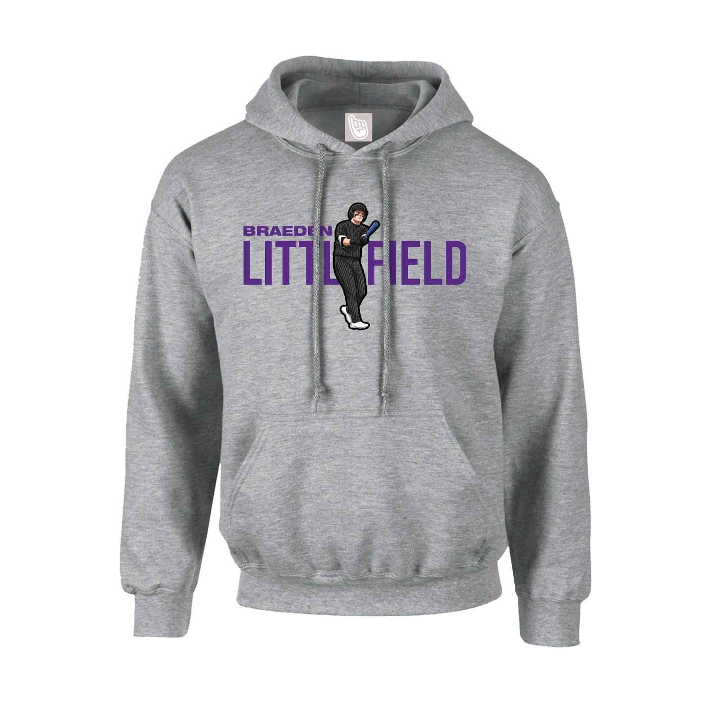 Hoodie — Player Name in Grey