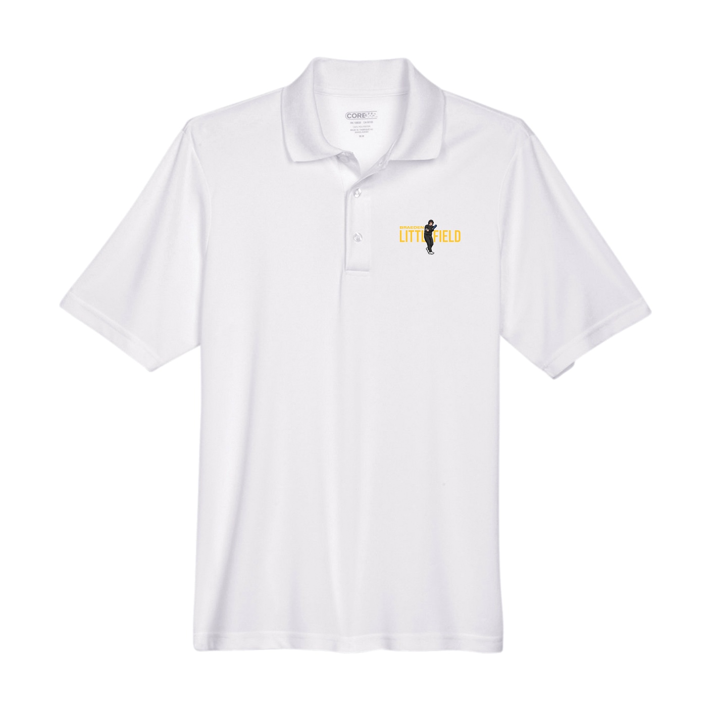 Performance Polo — Player Name in White