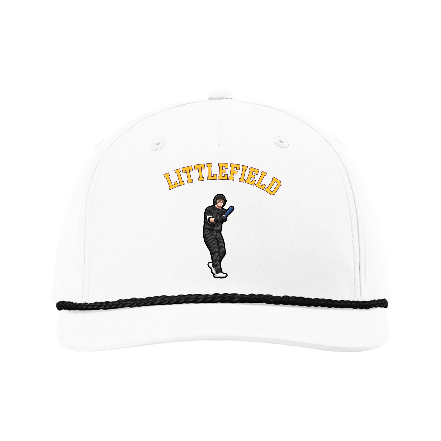 Five-Panel Classic Rope Cap — Shirsey Arch in White