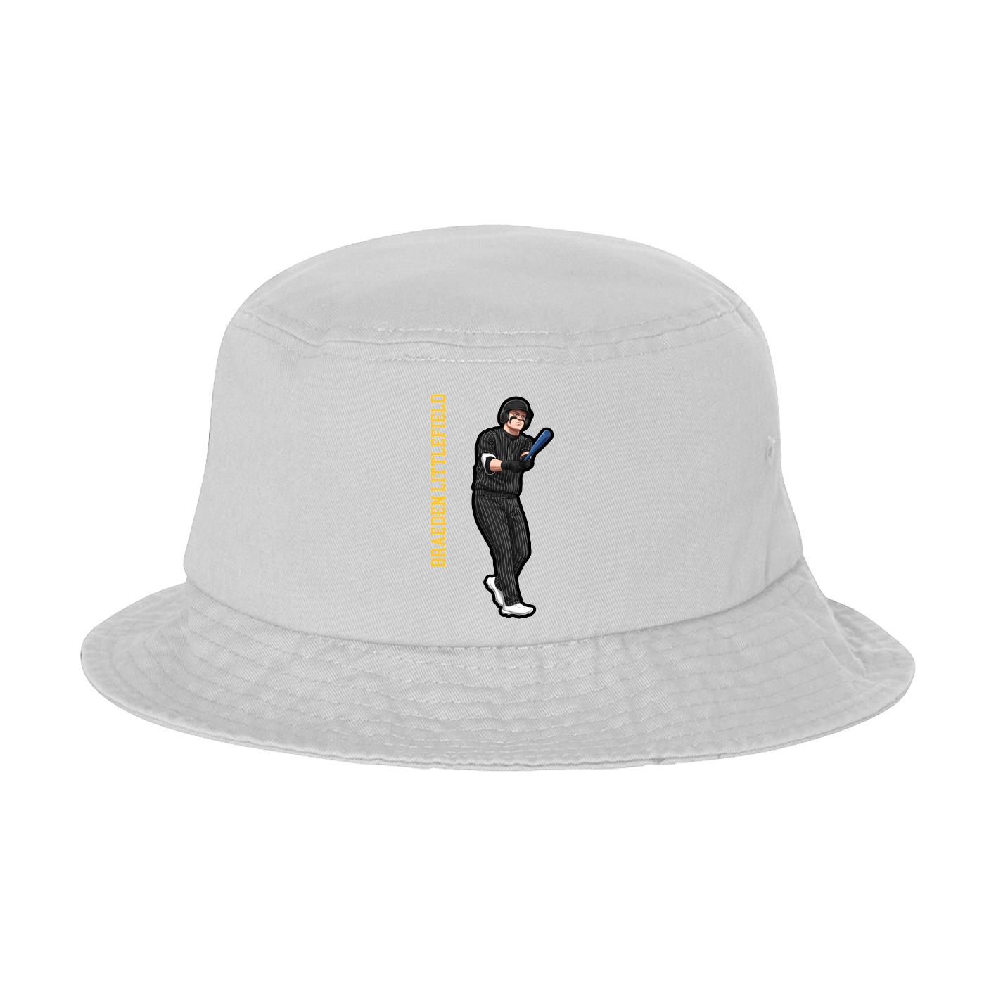 Bucket Cap — Name Vertical in White