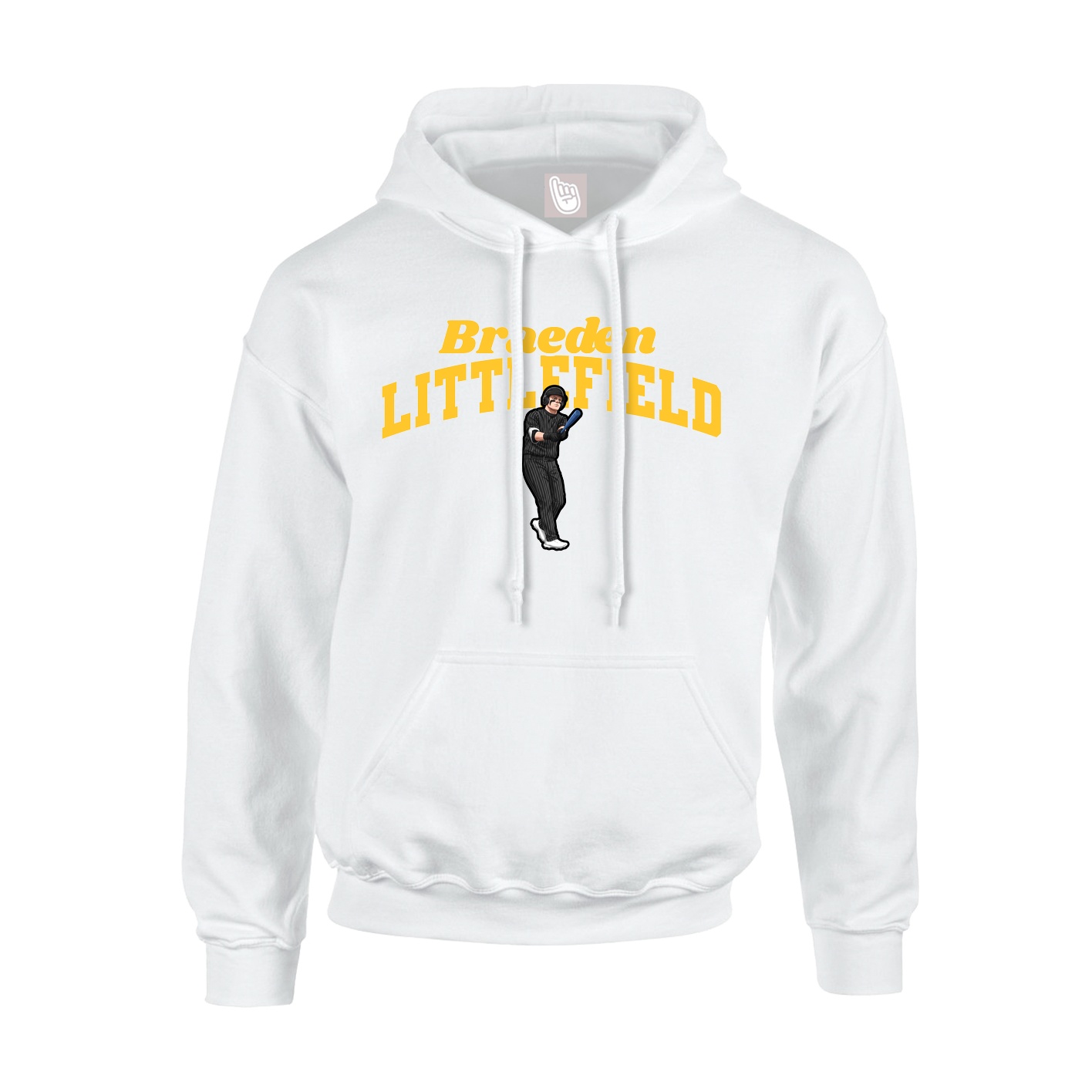 Youth Hoodie — Signature Arch in White