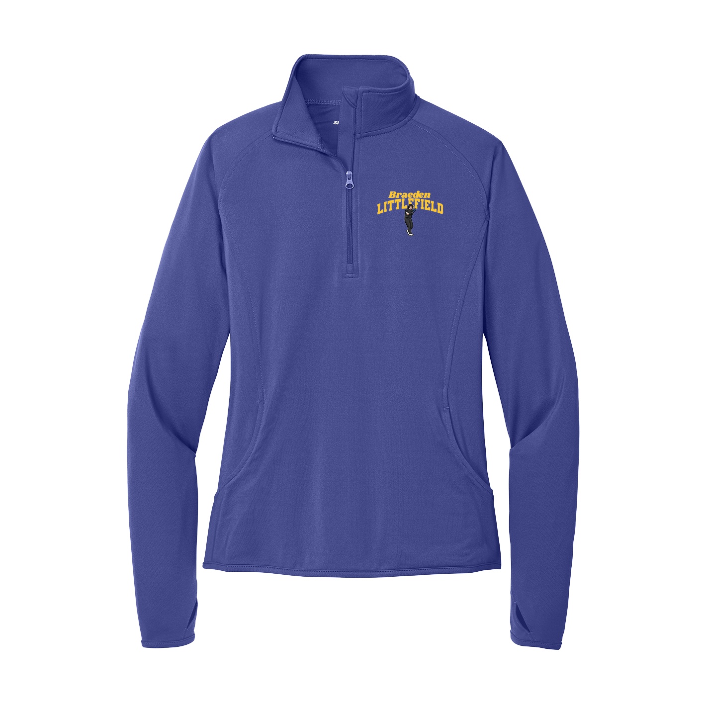 Women's Q-Zip Pullover — Signature Arch in Purple