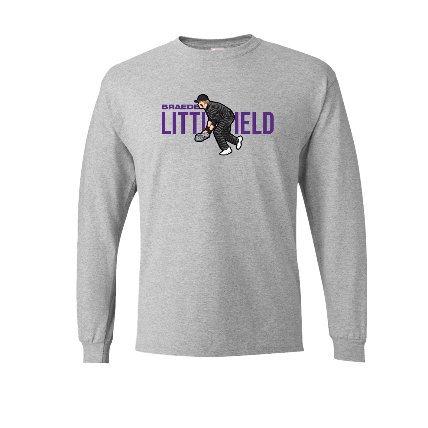 Long Sleeve Tee — Player Name in Grey