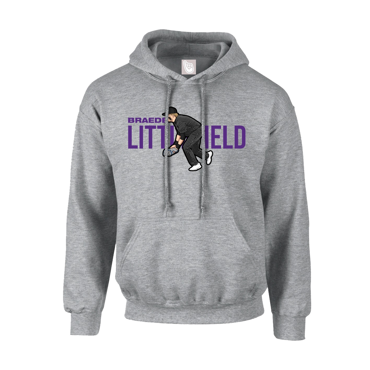 Youth Hoodie — Player Name in Grey