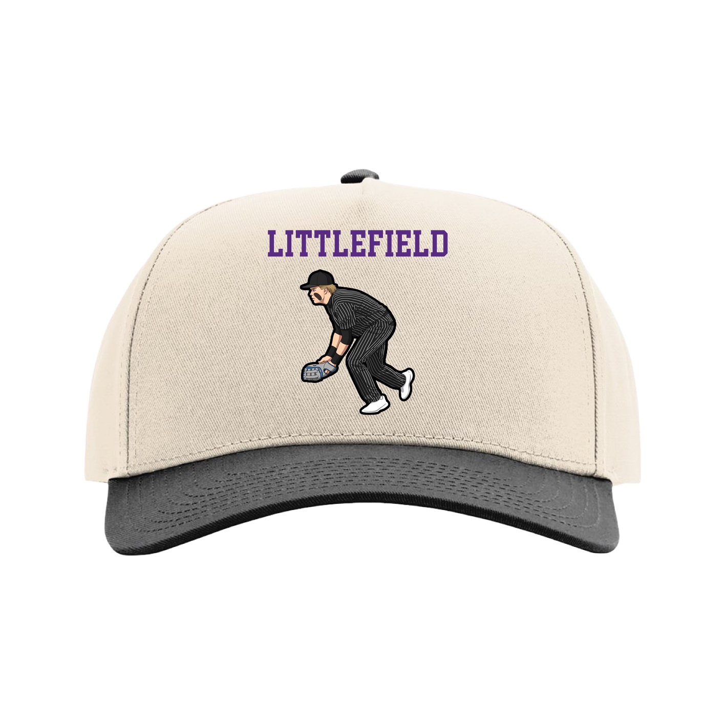 Full Fabric Five-Panel Champ Cap — Shirsey in Cream/Black