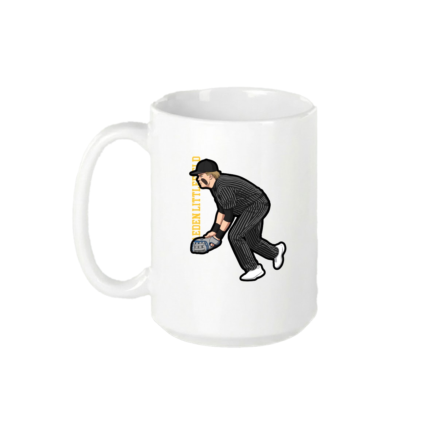 15oz Coffee Mug — Name Vertical in White