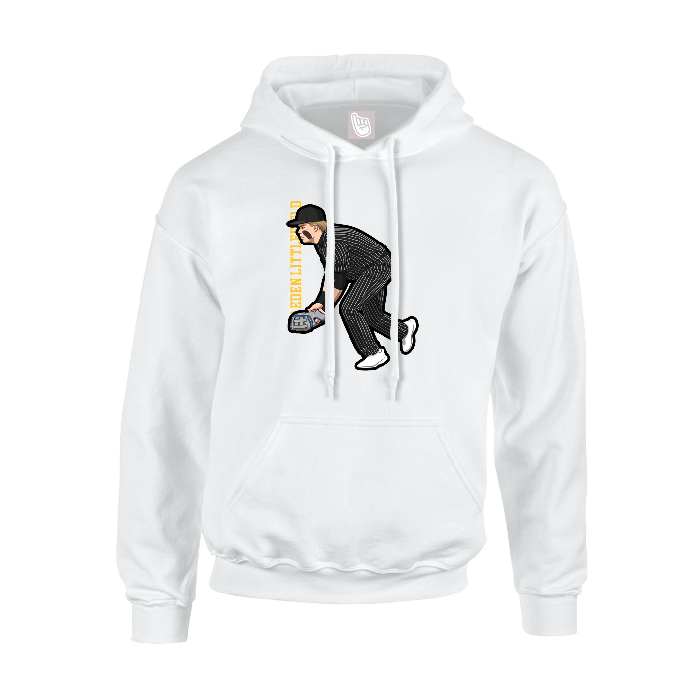Youth Hoodie — Name Vertical in White
