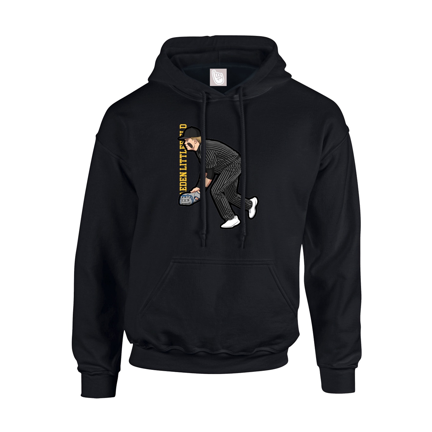 Youth Hoodie — Name Vertical in Black