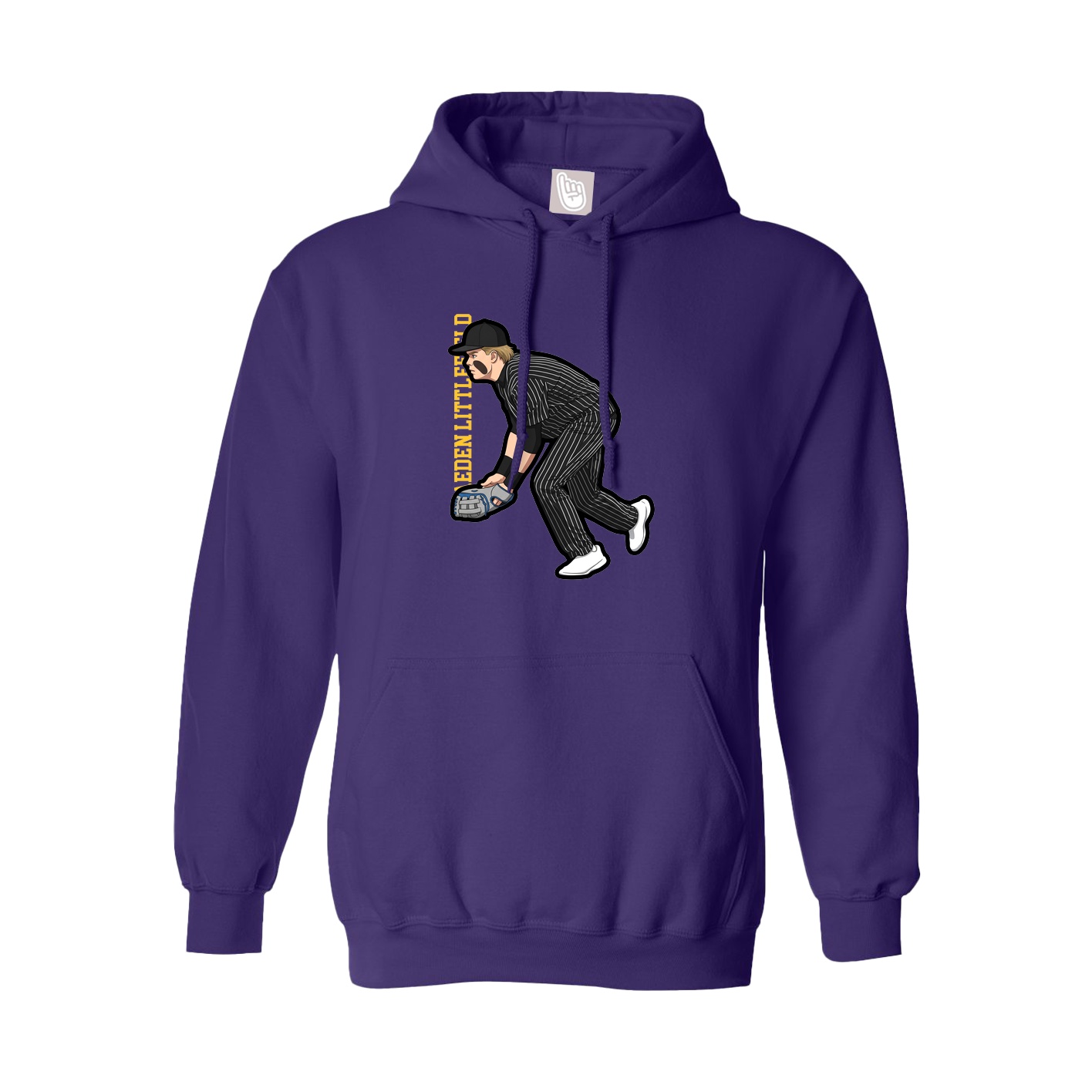 Youth Hoodie — Name Vertical in Purple