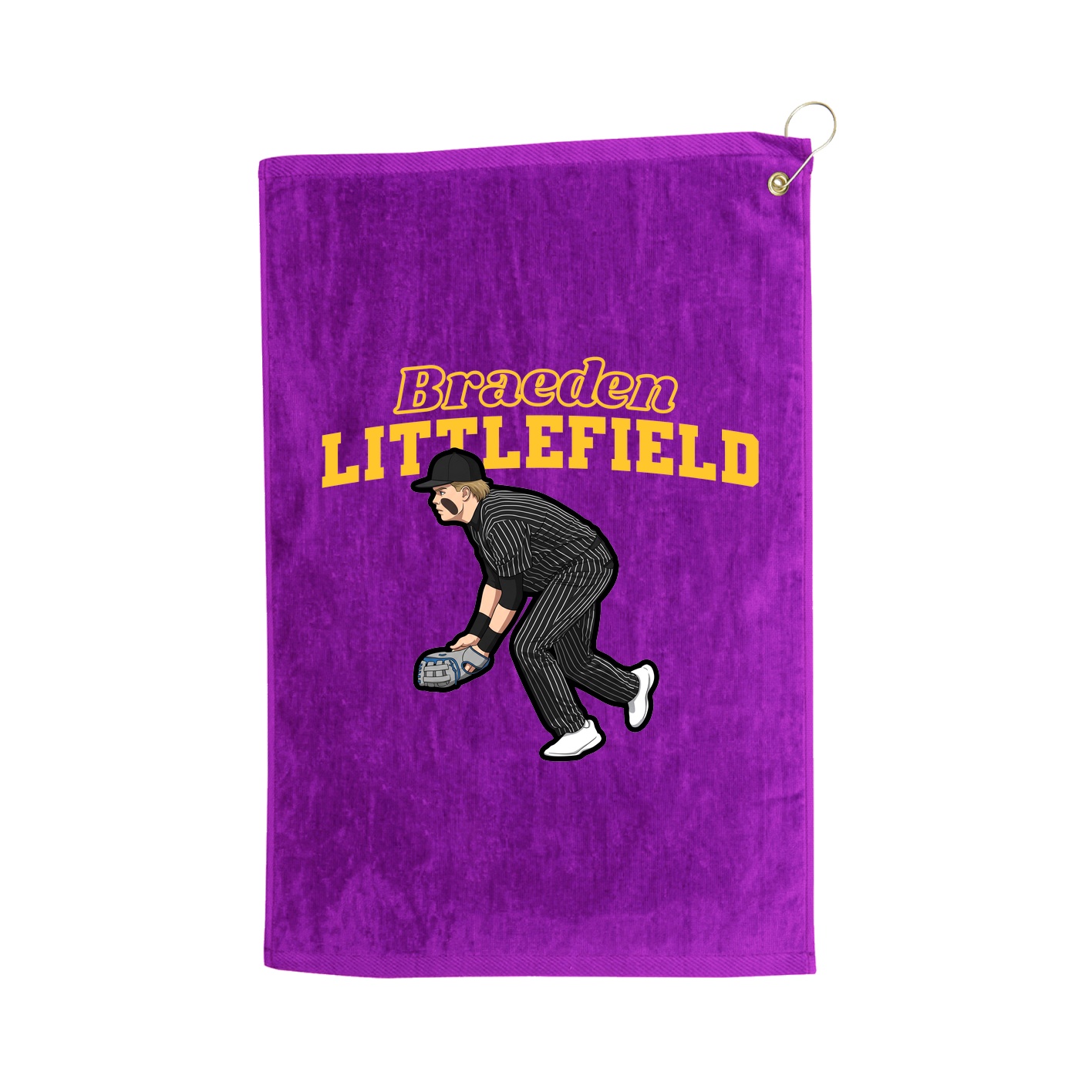 Golf Towel — Name Arch in Purple