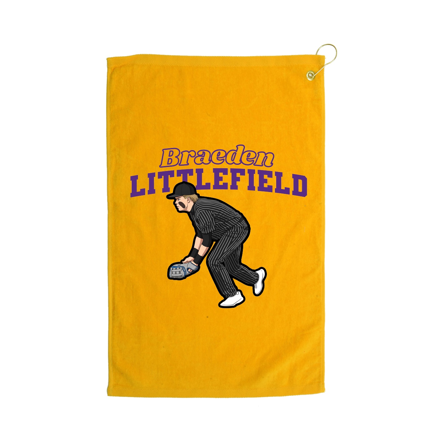 Golf Towel — Name Arch in Gold