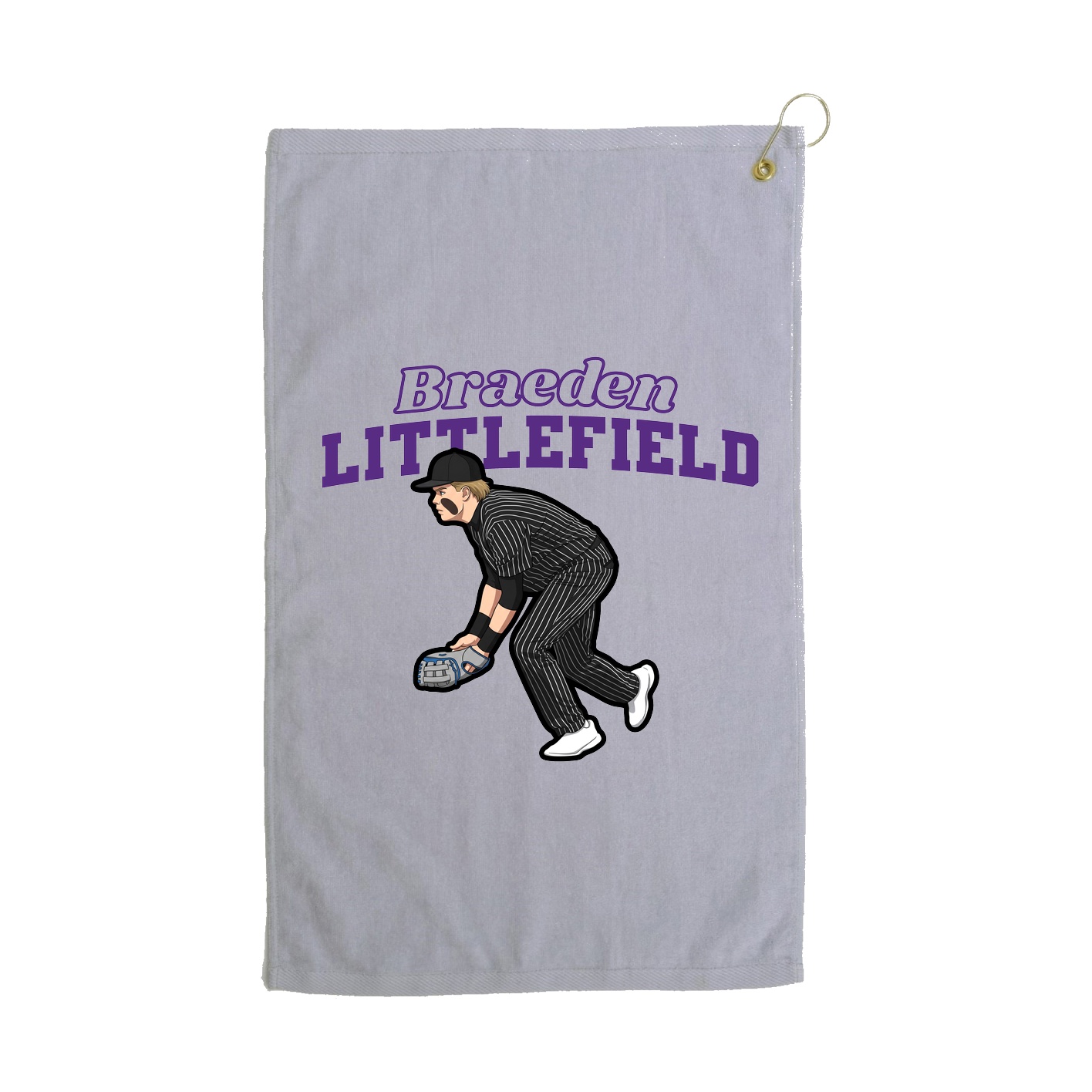 Golf Towel — Name Arch in Grey