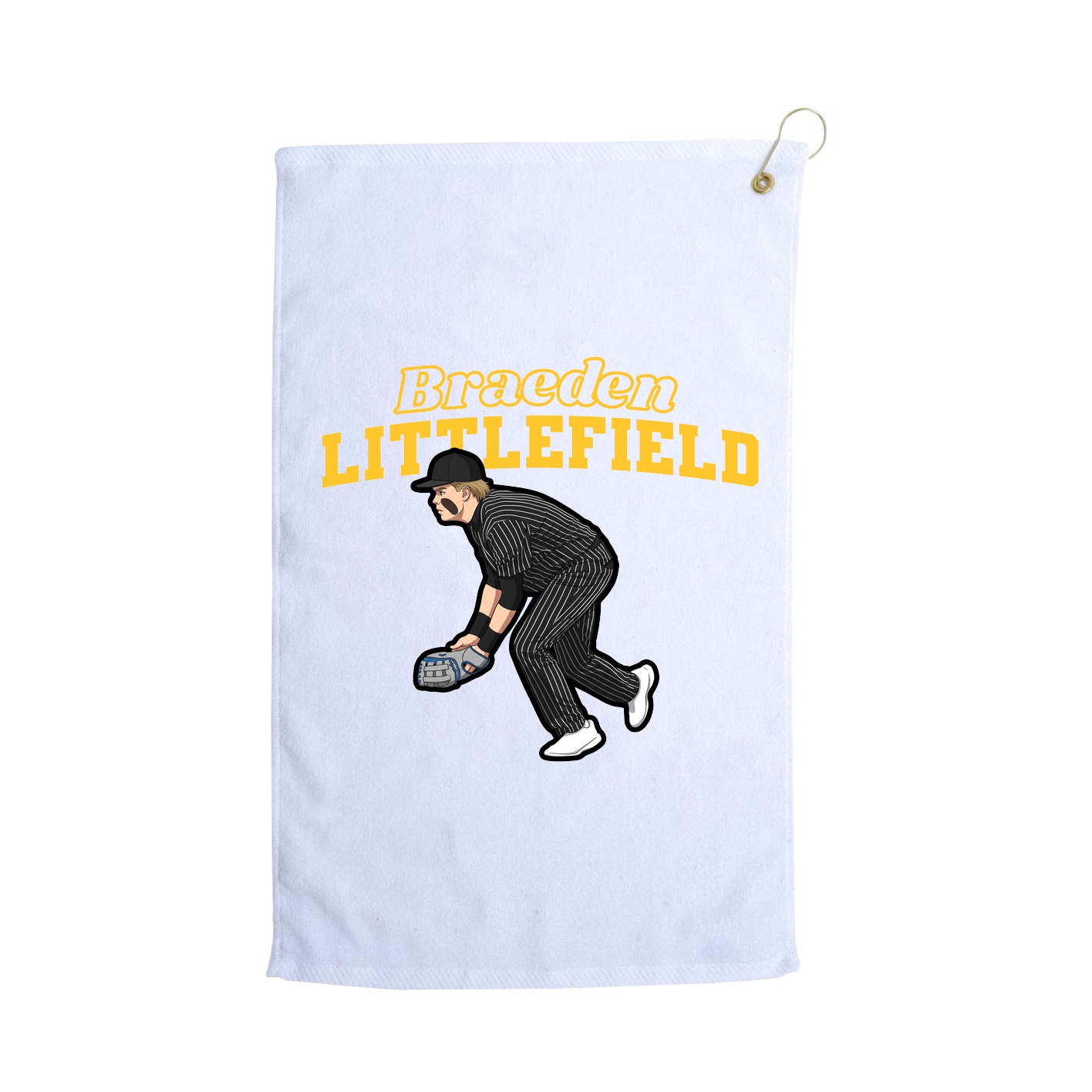 Golf Towel — Name Arch in White