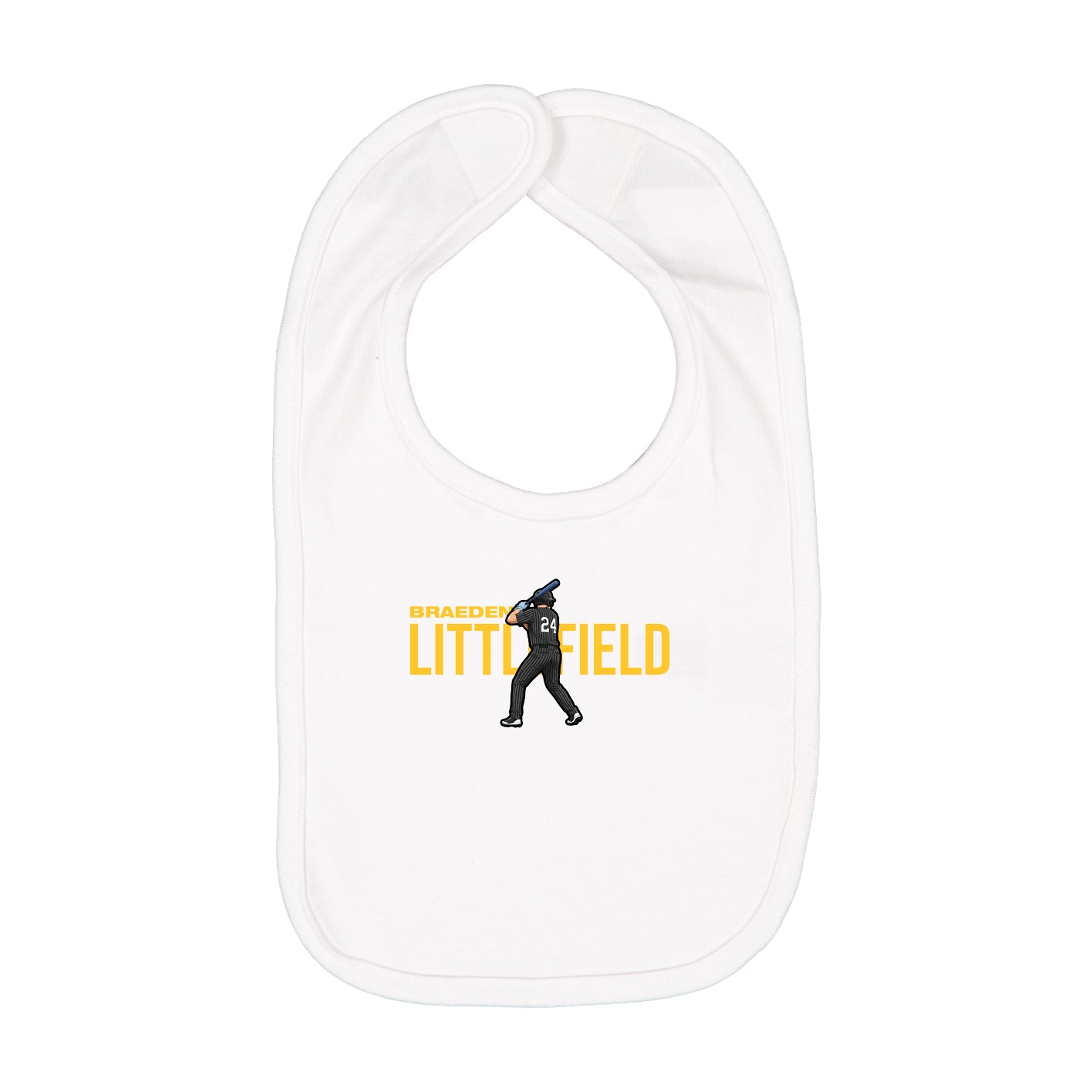Infant Bib — Player Name in White