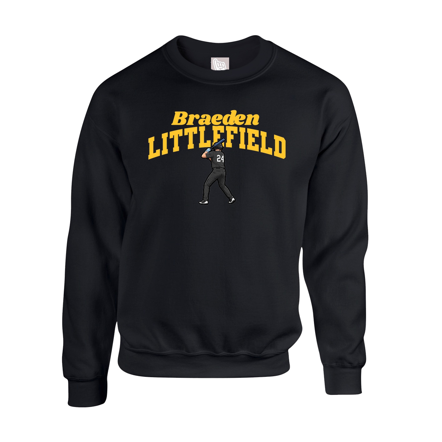 Fleece Crew — Signature Arch in Black