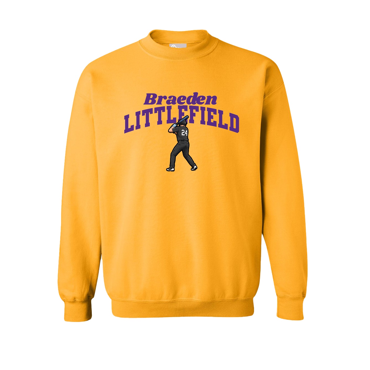 Fleece Crew — Signature Arch in Gold