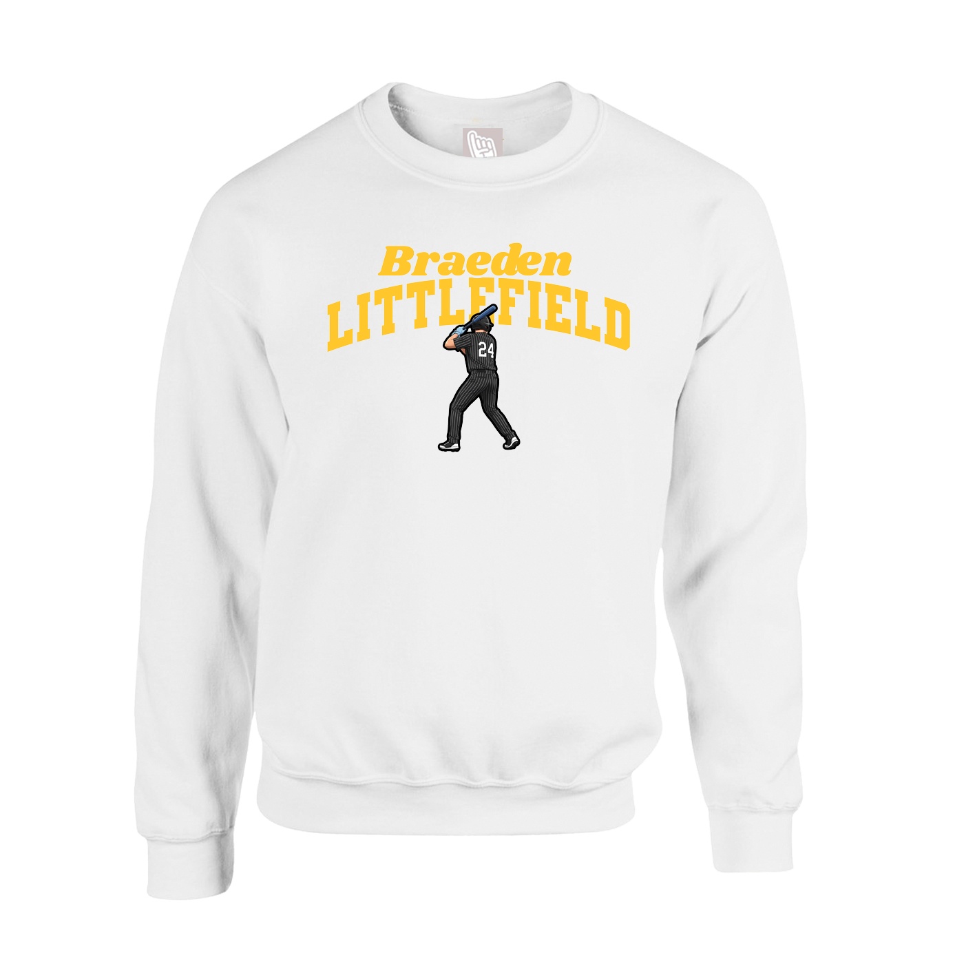 Fleece Crew — Signature Arch in White
