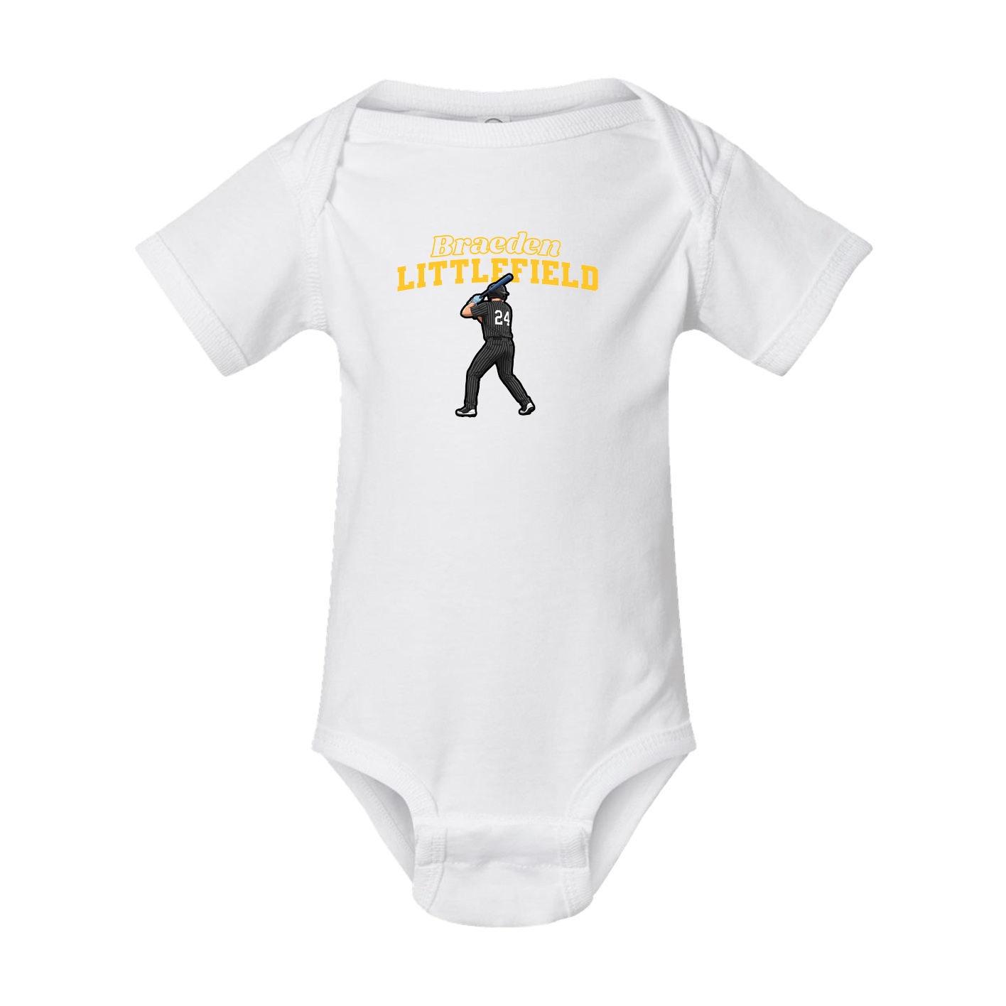 Baby Onesie — Name Arch in White