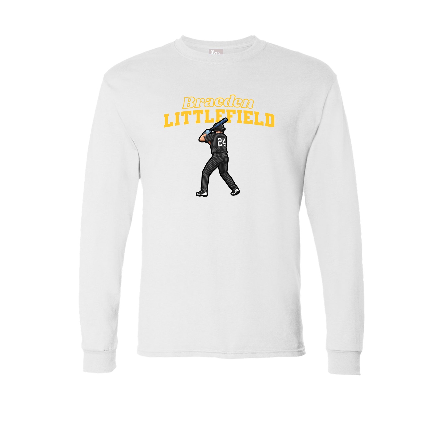 Long Sleeve Tee — Name Arch in White