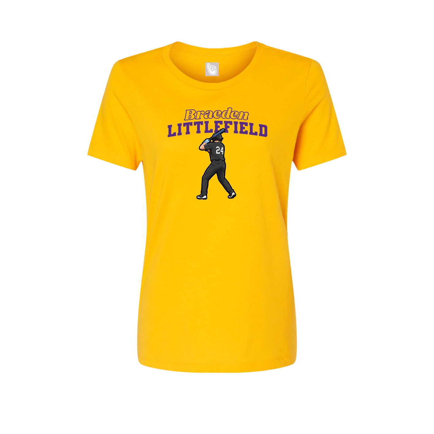 Womens Tee — Name Arch in Gold