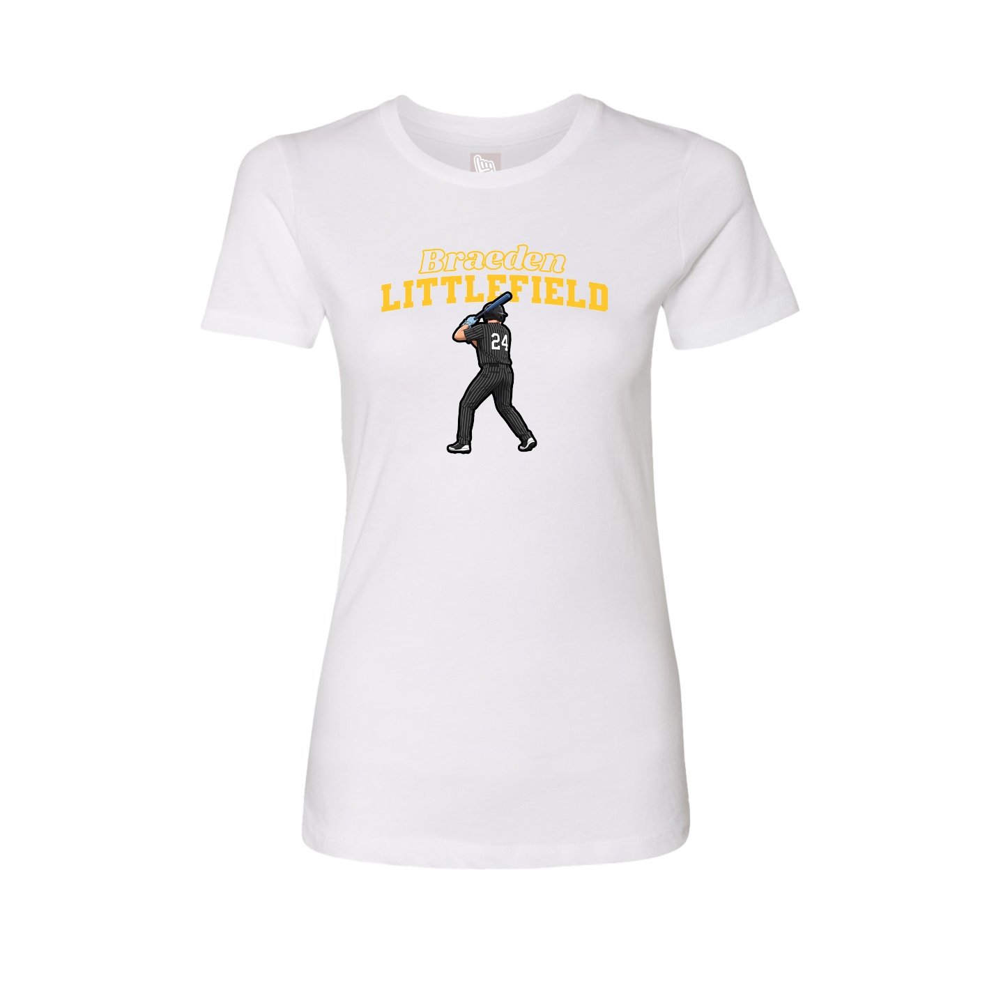 Womens Tee — Name Arch in White
